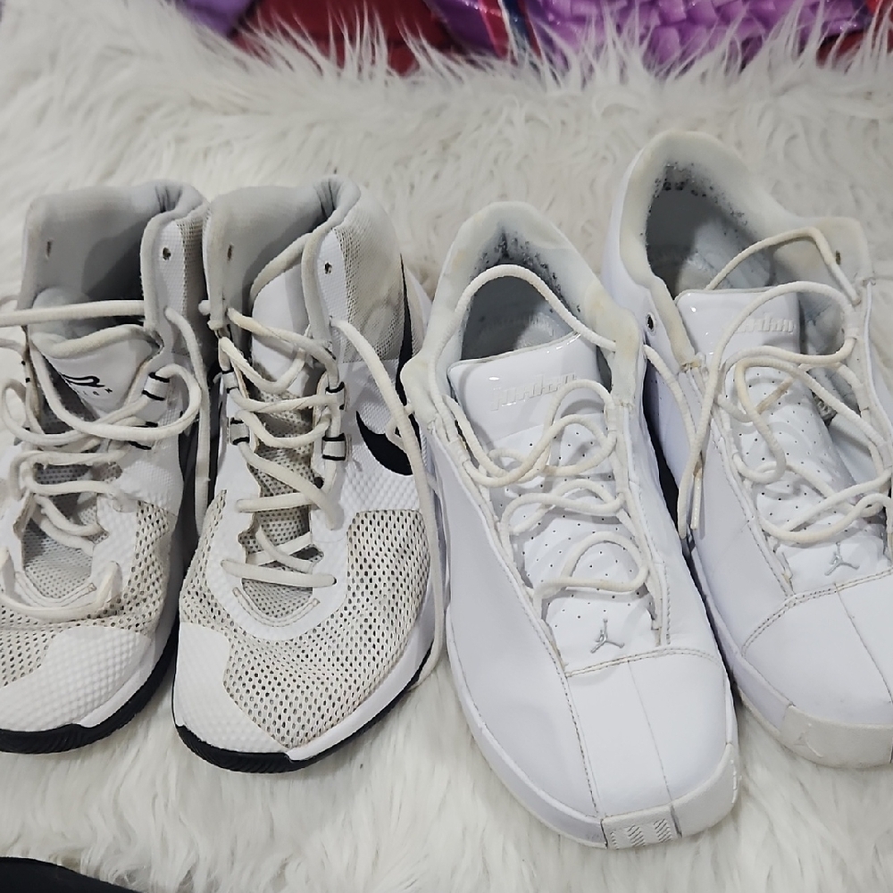 White and Black Athletic Shoes Nike 10 And Jordan9.5 Bundle